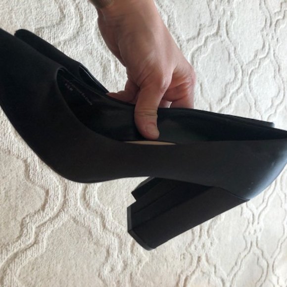 Saks Fifth Ave Black Satin Pumps (4") - Picture 2 of 3